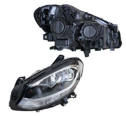 Strålkastare hö, H7/H7/LED, inkl motor 09/2014- från Galwin
