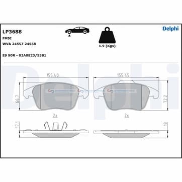 Bromsbeläggssats, Framaxel — Framaxel från Autofrance