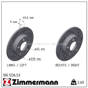 Bromsskiva, Bakaxel — Bakaxel från Autofrance