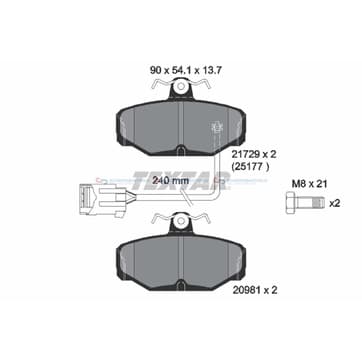 Bromsbeläggssats, Bakaxel — Bakaxel från Autofrance