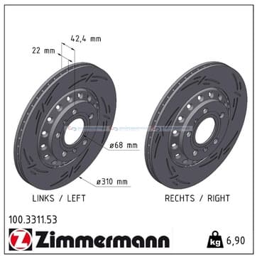 Bromsskiva, Bakaxel — Bakaxel från Autofrance