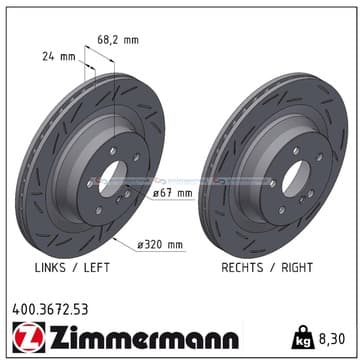 Bromsskiva, Bakaxel — Bakaxel från Autofrance