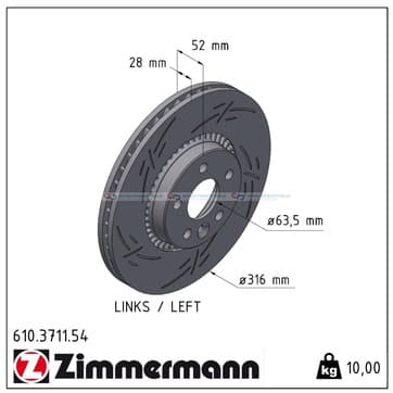 Bromsskiva, Framaxel vänster — Framaxel vänster från Autofrance