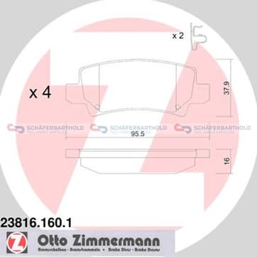 Bromsbeläggssats, Bakaxel — Bakaxel från Autofrance