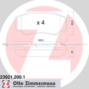 Bromsbeläggssats, Bakaxel — Bakaxel från Autofrance