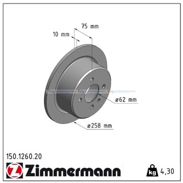 Bromsskiva, Bakaxel — Bakaxel från Autofrance