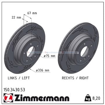 Bromsskiva, Bakaxel — Bakaxel från Autofrance