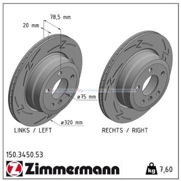 Bromsskiva, Bakaxel — Bakaxel från Autofrance