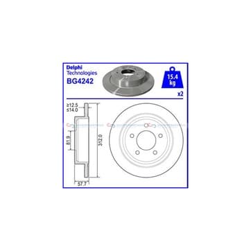 Bromsskiva, Bakaxel — Bakaxel från Autofrance