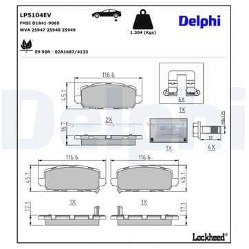 Bromsbeläggssats från Autofrance