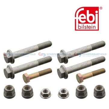 Monterings- och bultsats, styr-/släparm, Framaxel vänster — Framaxel vänster