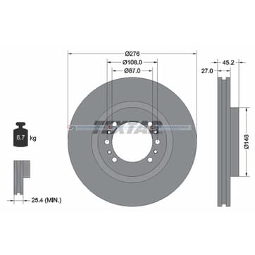 Bromsskiva AußenØ-276mm från Autofrance