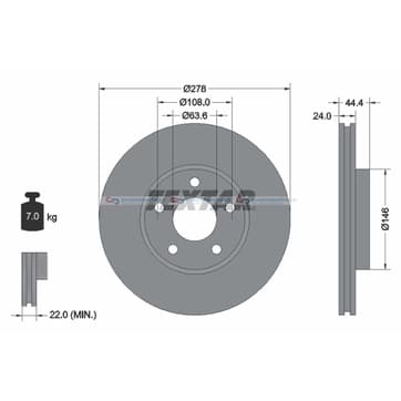 Bromsskiva AußenØ-278mm från Autofrance