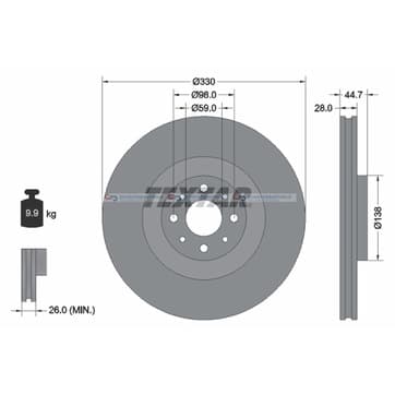 Bromsskiva AußenØ-330mm från Autofrance