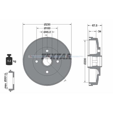 Bromstrumma 34 Ø-230mm från Autofrance