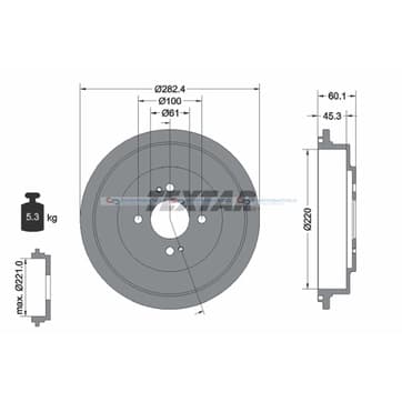 Bromstrumma 45 Ø-282mm från Autofrance