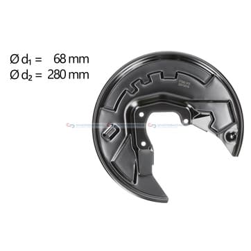 Stänkskydd, bromsskiva, Bakaxel höger — Bakaxel höger från Autofrance